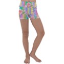 stripes floral print Kids  Lightweight Velour Yoga Shorts View1