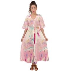 Marble Print Kimono Sleeve Boho Dress by designsbymallika