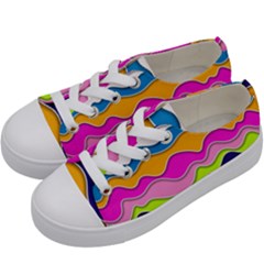 Bubble Liquid Print Kids  Low Top Canvas Sneakers by designsbymallika