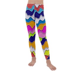 Bubble Liquid Print Kids  Lightweight Velour Leggings by designsbymallika