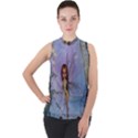 Cute Ittle Fairy With Ladybug Mock Neck Chiffon Sleeveless Top View1