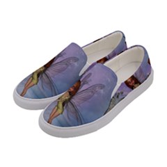 Cute Ittle Fairy With Ladybug Women s Canvas Slip Ons by FantasyWorld7