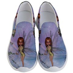 Cute Ittle Fairy With Ladybug Men s Lightweight Slip Ons by FantasyWorld7