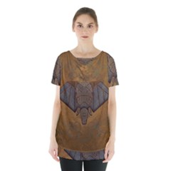 Wonderful Elephant Skirt Hem Sports Top