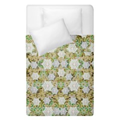 Snowflakes Slightly Snowing Down On The Flowers On Earth Duvet Cover Double Side (Single Size)