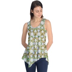 Snowflakes Slightly Snowing Down On The Flowers On Earth Sleeveless Tunic by pepitasart