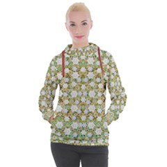 Snowflakes Slightly Snowing Down On The Flowers On Earth Women s Hooded Pullover