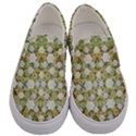 Snowflakes Slightly Snowing Down On The Flowers On Earth Men s Canvas Slip Ons View1