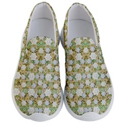 Snowflakes Slightly Snowing Down On The Flowers On Earth Men s Lightweight Slip Ons