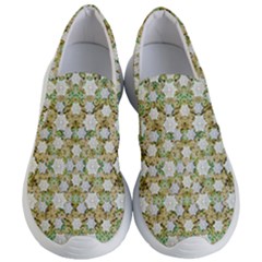 Snowflakes Slightly Snowing Down On The Flowers On Earth Women s Lightweight Slip Ons by pepitasart