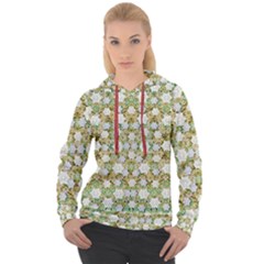 Snowflakes Slightly Snowing Down On The Flowers On Earth Women s Overhead Hoodie