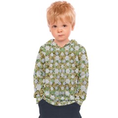 Snowflakes Slightly Snowing Down On The Flowers On Earth Kids  Overhead Hoodie by pepitasart