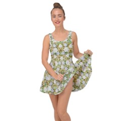 Snowflakes Slightly Snowing Down On The Flowers On Earth Inside Out Casual Dress