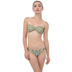 Snowflakes Slightly Snowing Down On The Flowers On Earth Classic Bandeau Bikini Set