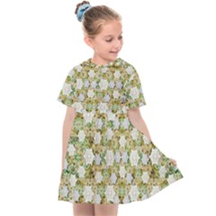 Snowflakes Slightly Snowing Down On The Flowers On Earth Kids  Sailor Dress