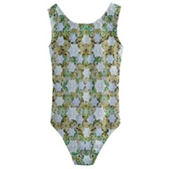 Snowflakes Slightly Snowing Down On The Flowers On Earth Kids  Cut-Out Back One Piece Swimsuit