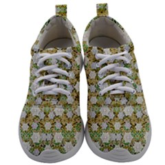 Snowflakes Slightly Snowing Down On The Flowers On Earth Mens Athletic Shoes