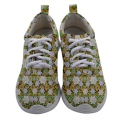 Snowflakes Slightly Snowing Down On The Flowers On Earth Women Athletic Shoes