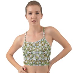 Snowflakes Slightly Snowing Down On The Flowers On Earth Mini Tank Bikini Top