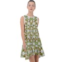 Snowflakes Slightly Snowing Down On The Flowers On Earth Frill Swing Dress View1