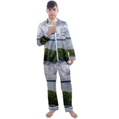 Lake Wallenpaupack Men s Satin Pajamas Long Pants Set by canvasngiftshop