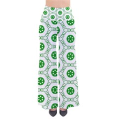 White Green Shapes So Vintage Palazzo Pants