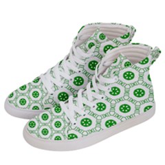 White Green Shapes Women s Hi-top Skate Sneakers by Mariart