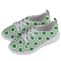 White Green Shapes Women s Lightweight Sports Shoes