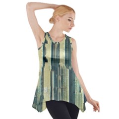Texture Abstract Buildings Side Drop Tank Tunic
