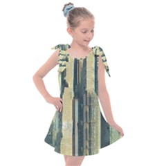 Texture Abstract Buildings Kids  Tie Up Tunic Dress