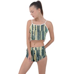 Texture Abstract Buildings Summer Cropped Co-ord Set