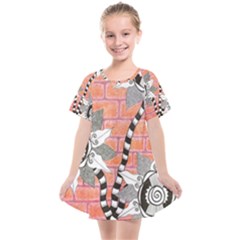 Brick Wall Flower Pot Kids  Smock Dress by okhismakingart