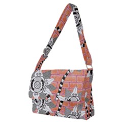 Brick Wall Flower Pot Full Print Messenger Bag (m) by okhismakingart