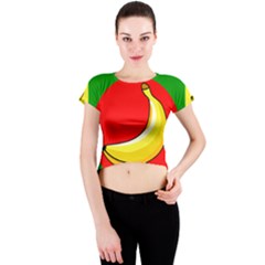 Banana Republic Flags Yellow Red Crew Neck Crop Top