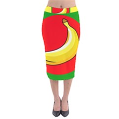Banana Republic Flags Yellow Red Velvet Midi Pencil Skirt by HermanTelo