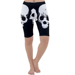 Halloween Horror Skeleton Skull Cropped Leggings 