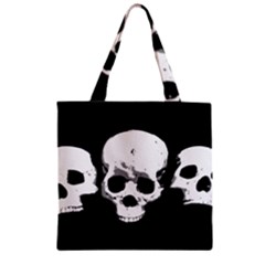 Halloween Horror Skeleton Skull Zipper Grocery Tote Bag by HermanTelo
