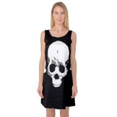 Halloween Horror Skeleton Skull Sleeveless Satin Nightdress