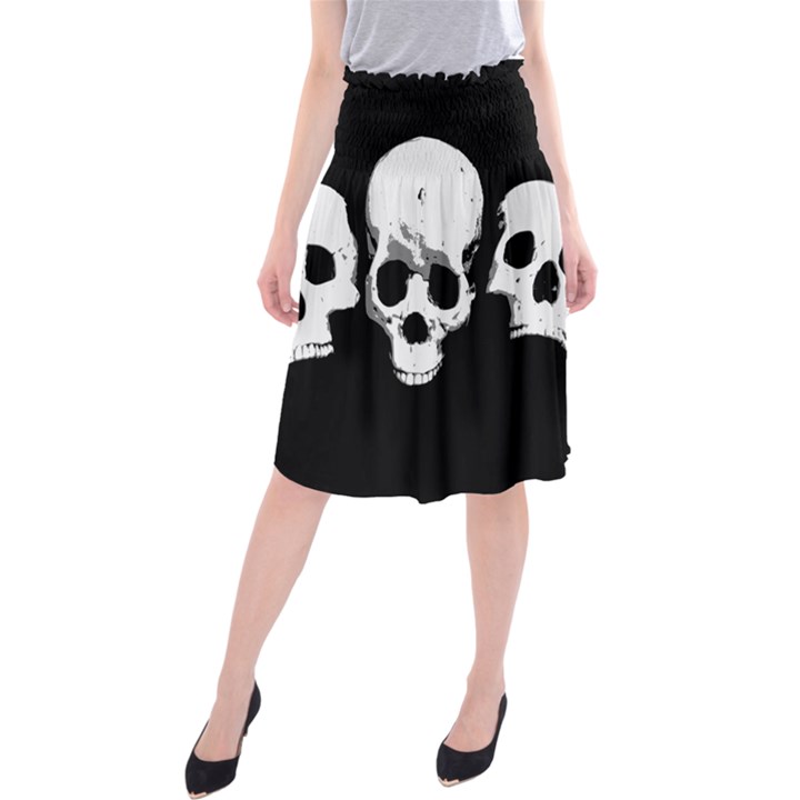 Halloween Horror Skeleton Skull Midi Beach Skirt