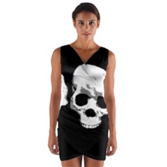 Halloween Horror Skeleton Skull Wrap Front Bodycon Dress by HermanTelo