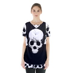 Halloween Horror Skeleton Skull Skirt Hem Sports Top