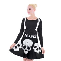 Halloween Horror Skeleton Skull Suspender Skater Skirt by HermanTelo