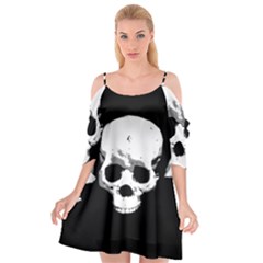 Halloween Horror Skeleton Skull Cutout Spaghetti Strap Chiffon Dress by HermanTelo