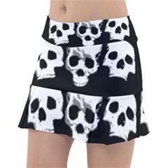 Halloween Horror Skeleton Skull Tennis Skorts by HermanTelo