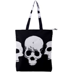 Halloween Horror Skeleton Skull Double Zip Up Tote Bag