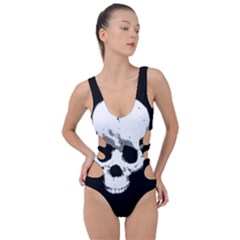 Halloween Horror Skeleton Skull Side Cut Out Swimsuit