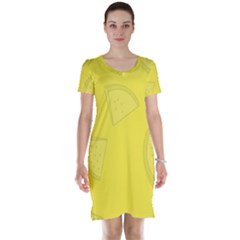 Yellow Pineapple Background Short Sleeve Nightdress