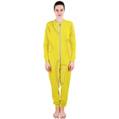 Yellow Pineapple Background Onepiece Jumpsuit (ladies) 