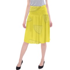 Yellow Pineapple Background Midi Beach Skirt