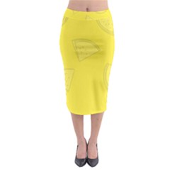 Yellow Pineapple Background Midi Pencil Skirt